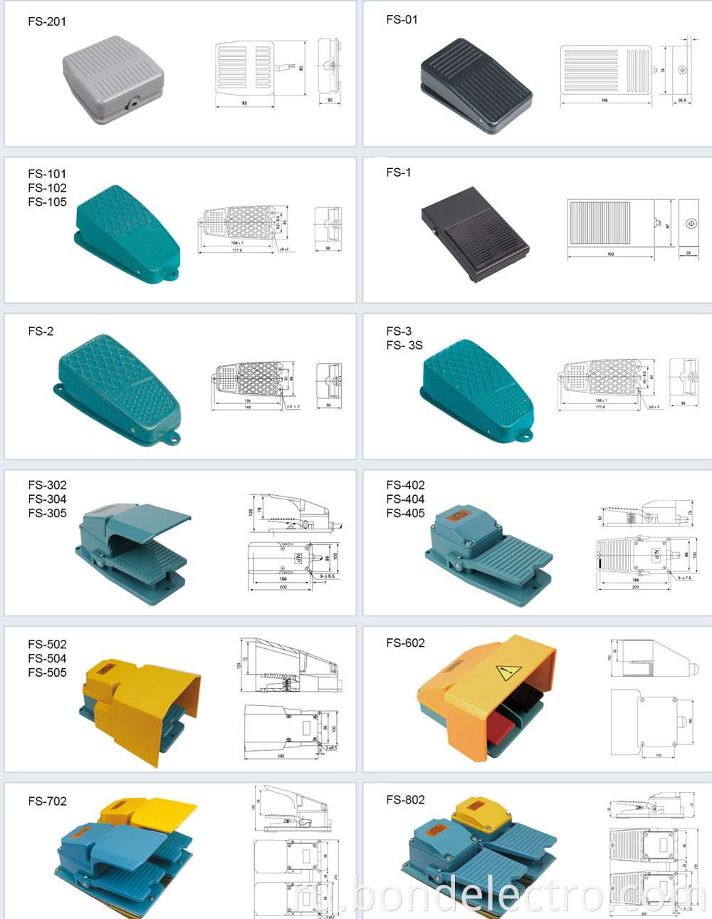 Parameter of FS Series Foot Switch2